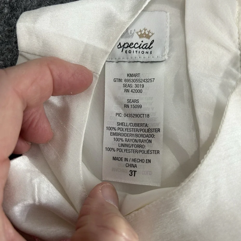 Special Edition‎ 3T Toddler Dress Easter White Pink Flowers